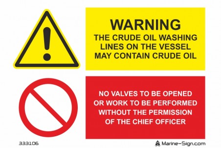 333106 Warning - Crude Oil Washing Lines