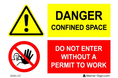 333110 Danger Confined Space