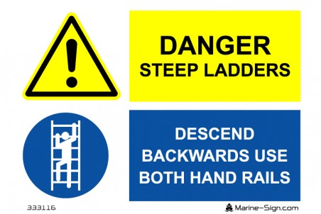 333116 Danger Steep Ladders