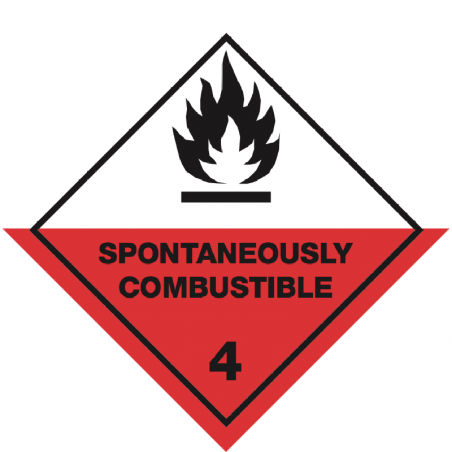 IMO/IATA 4.2 Spontaneously combustible - Bulk Labels  95 x 95mm