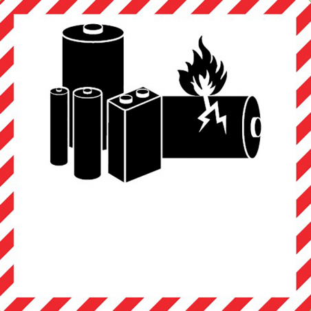 IMO/ADR/IATA Lithium batteries - Bulk Labels  95 x 95mm