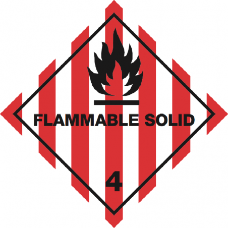 IMO/IATA 4.1 Flammable solid - Bulk Labels  250 x 250mm