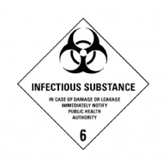 IMO/IATA 6.2 Infectious substance - Bulk Labels  250 x 250mm