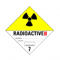 IMO/ADR/IATA 7.2 Radioactive II - Bulk Labels  250 x 250mm