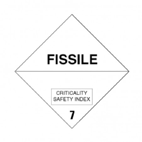 IMO/ADR/IATA 7.4 Fissile - Bulk Labels  250 x 250mm