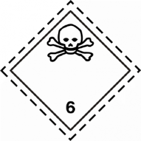 IMO 6.1 Toxic with dotted line  - Bulk Labels  250 x 250mm