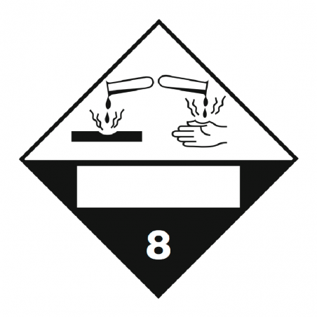 IMO 8.0 Corrosive with UN Part  - Bulk Labels  250 x 250mm